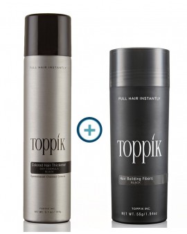 Kit per Capelli Toppik Fibra 55 Gr E Spray Volumizzante